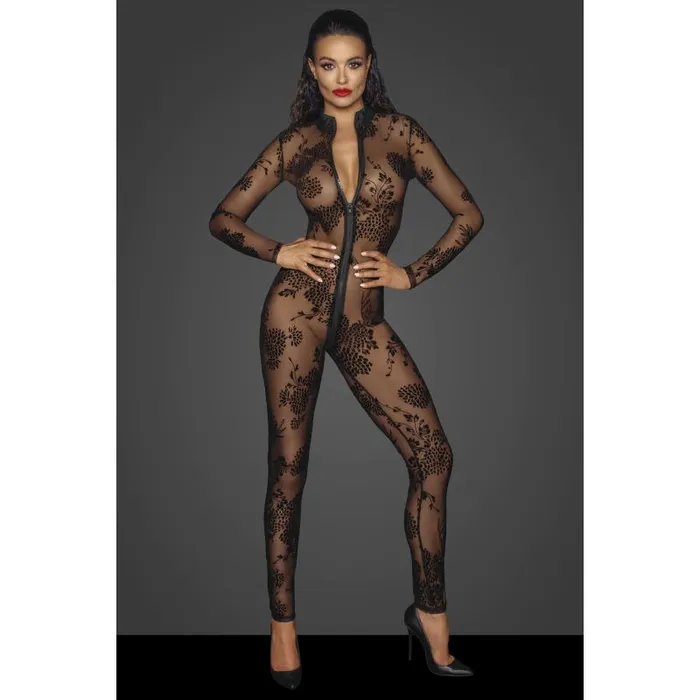 Anal Noir Handmade Long Tulle Overall with 3 Way Zipper Black