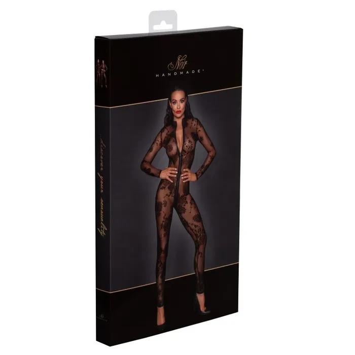 Anal Noir Handmade Long Tulle Overall with 3 Way Zipper Black