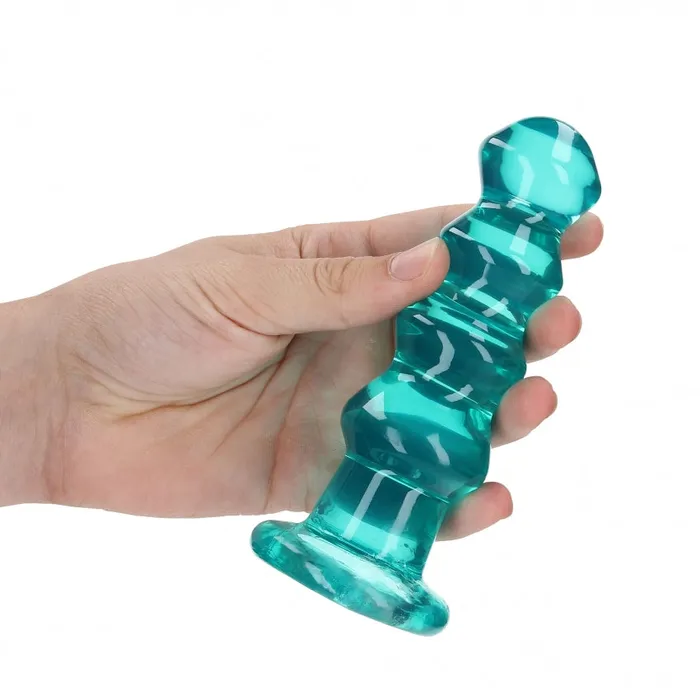 Anal Realrock Crystal Clear 55 Curvy DildoPlug Turquoise