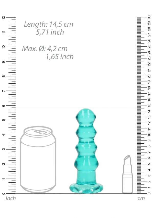 Anal Realrock Crystal Clear 55 Curvy DildoPlug Turquoise