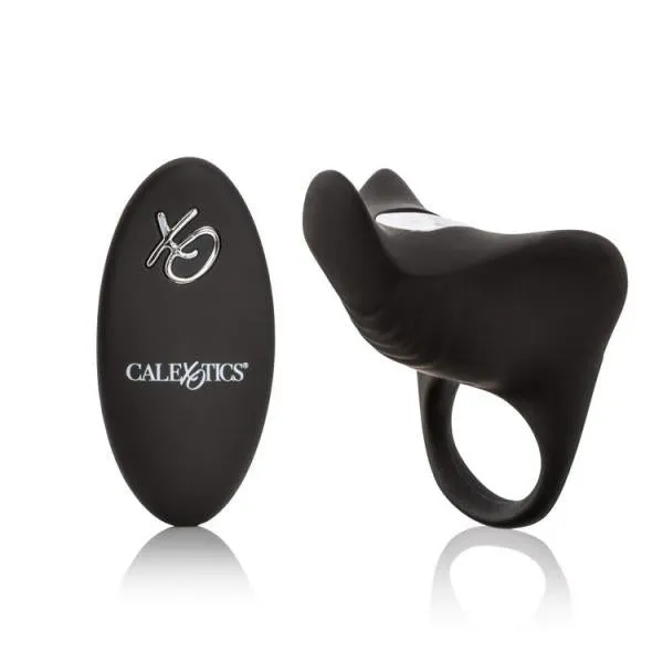 Anal Silicone Rechargeable Remote Pleasurizer Ring Black Cal Exotics