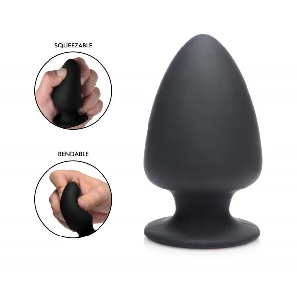 Anal SqueezeIt Squeezable Silicone Anal Plug Small Black