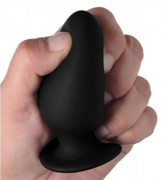 Anal SqueezeIt Squeezable Silicone Anal Plug Small Black Anal SqueezeIt Squeezable Silicone Anal Plug Small Black