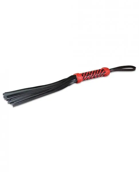 Anal Sultra 16 Inches Lambskin Twisted Grip Flogger Black Red Woven Handle Sultra Leather Anal Sultra 16 Inches Lambskin Twisted Grip Flogger Black Red Woven Handle Sultra Leather
