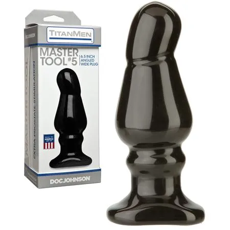Anal Titanmen Master Tool 5 Black Angled Wide Probe Doc Johnson Anal Titanmen Master Tool 5 Black Angled Wide Probe Doc Johnson
