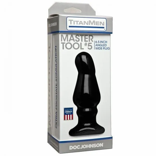 Anal Titanmen Master Tool 5 Black Angled Wide Probe Doc Johnson Anal Titanmen Master Tool 5 Black Angled Wide Probe Doc Johnson