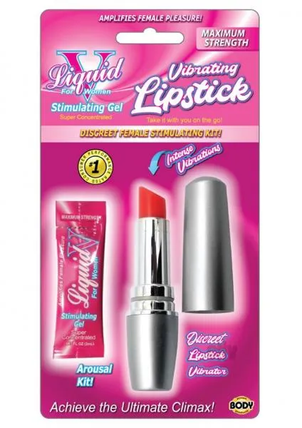 Body Action Couples Liquid V Vibrating Lipstick Kit