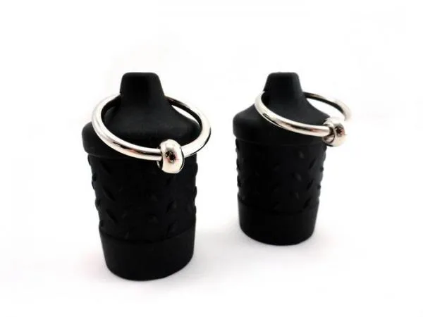 Couples M2M M2 M Nipple Suckers Silicone With Ring Black