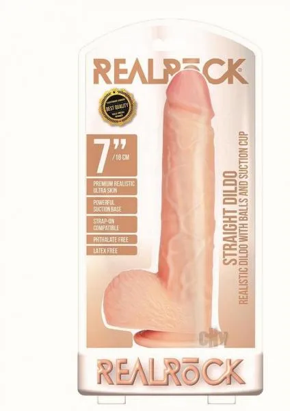 Dildos Seductucom Realrock Straight WBalls 7 Vanilla