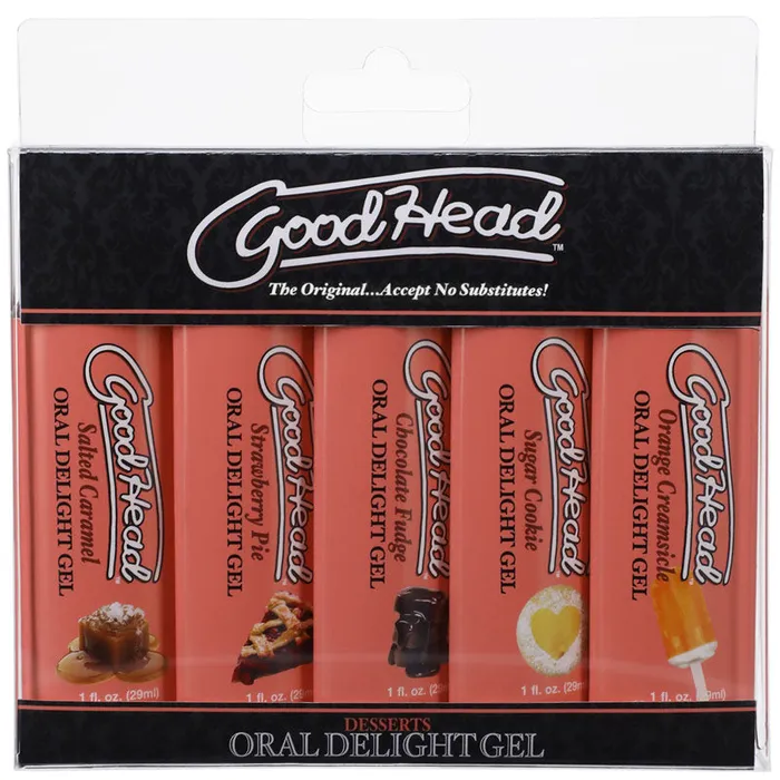 Doc Johnson Anal GoodHead Oral Delight Gel Desserts Flavoured Oral Gels Set of 5 x 30ml Bottles Doc Johnson Anal GoodHead Oral Delight Gel Desserts Flavoured Oral Gels Set of 5 x 30ml Bottles