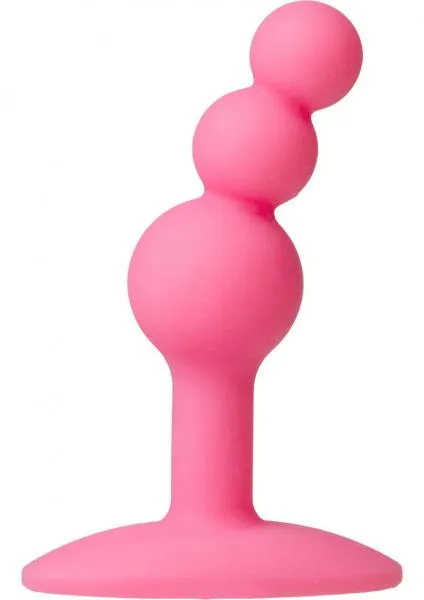 Doc Johnson Platinum Silicone The Minis Bubble Butt Plug Pink Medium Anal