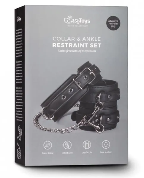 Easy Toys Anal Easy Toys Collar Ankle Restraint Set Black Easy Toys Anal Easy Toys Collar Ankle Restraint Set Black