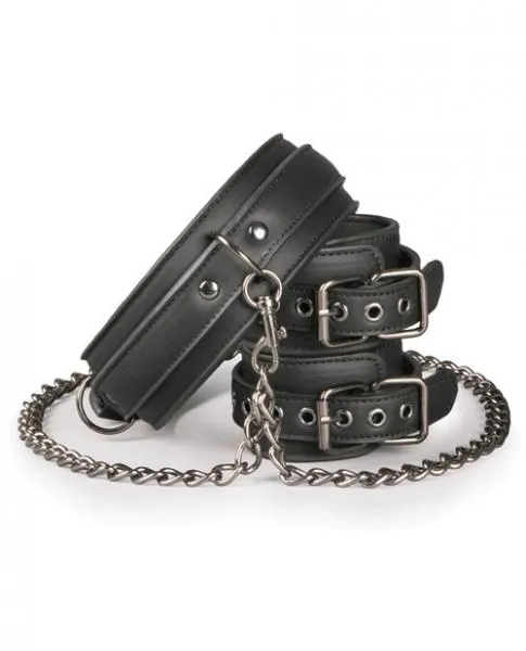 Easy Toys Anal Easy Toys Collar Ankle Restraint Set Black Easy Toys Anal Easy Toys Collar Ankle Restraint Set Black