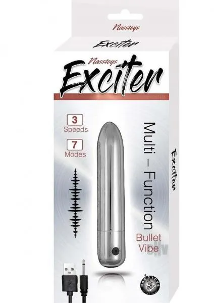 Exciter Multi Function Bullet Silver Seductucom Vibrators