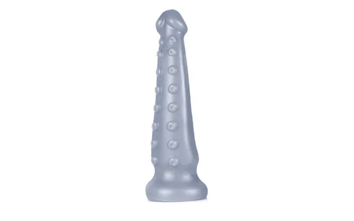 Female Sex Toys Sport Fucker Liquid Silicone Dildo Medium OctoCock Silver