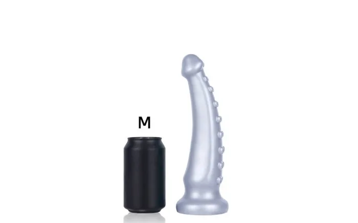 Female Sex Toys Sport Fucker Liquid Silicone Dildo Medium OctoCock Silver