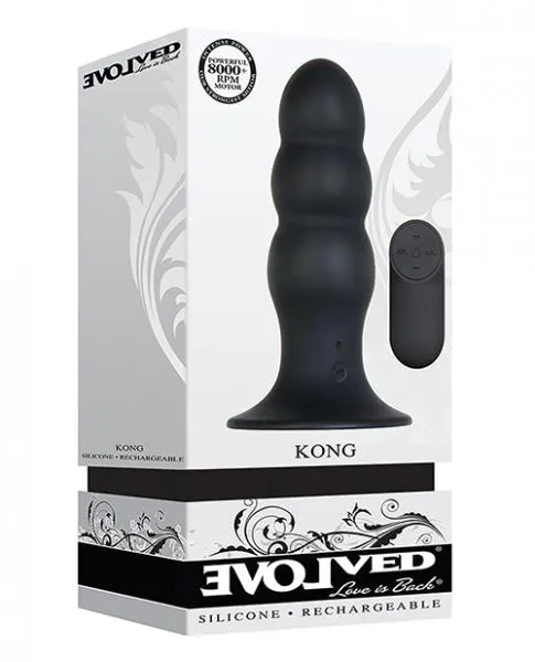 Kong Rechargeable Anal Plug With Remote Control Black Evolved Male Sex Toys Kong Rechargeable Anal Plug With Remote Control Black Evolved Male Sex Toys