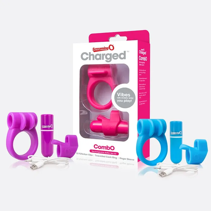 Lovetwoo Vibrators Screaming O Charged CombO Kit Blue