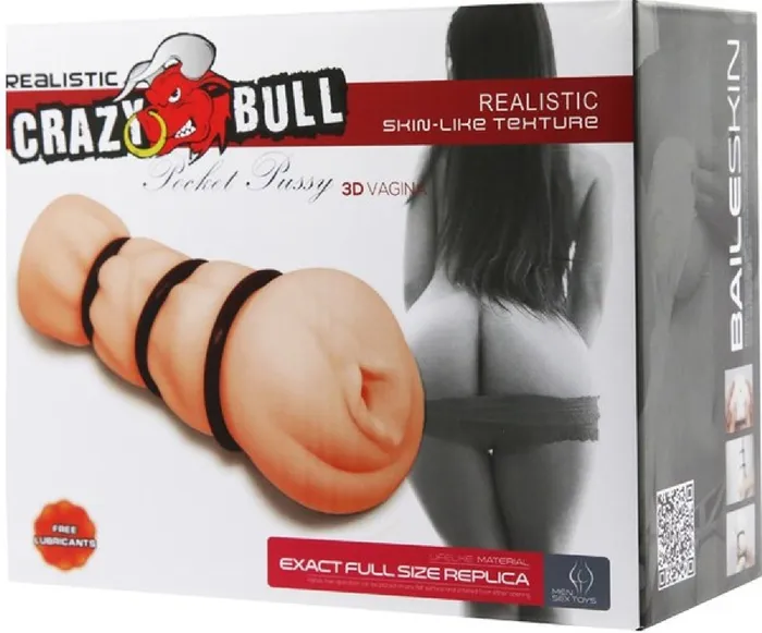 Male Sex Toys Crazy Bull Pocket Pussy 3D Vagina Flesh