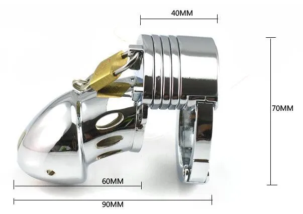 Male Sex Toys Plesur Company Mens Short Metal Chastity Cage
