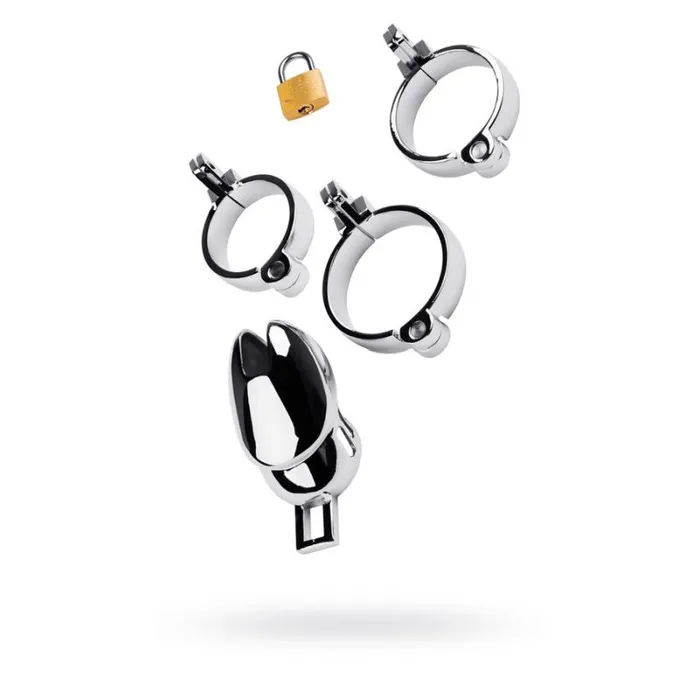 Metal Male Sex Toys Metal Chastity Cage Adjustable Silver