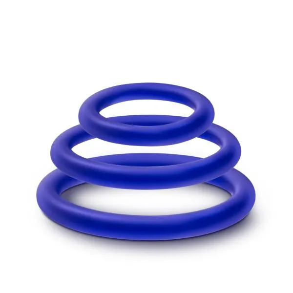 Performance Vs4 Pure Premium Silicone Cockring Set Indigo Blush Anal