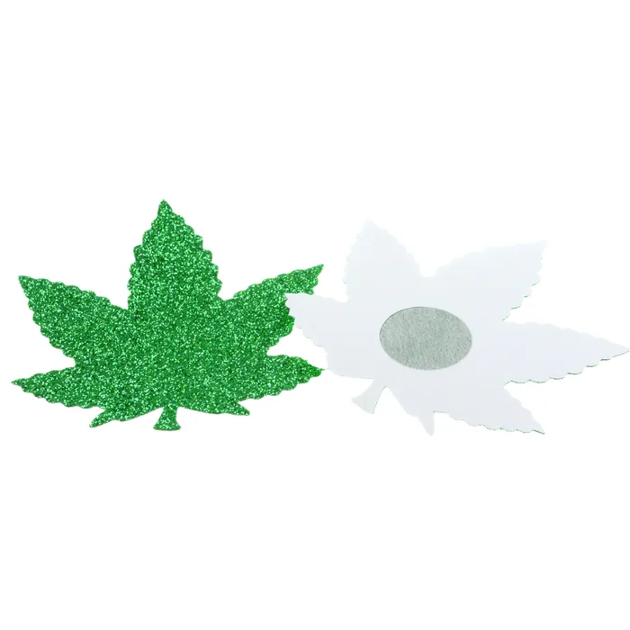 Plesur Company Vibrators Pasties Pot Leaf Glitter 5pk