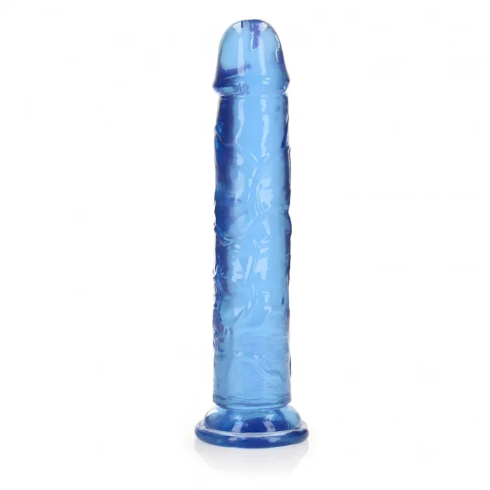 Realrock Dildos Crystal Clear Dildo 9 Inch Straight No Balls Blue
