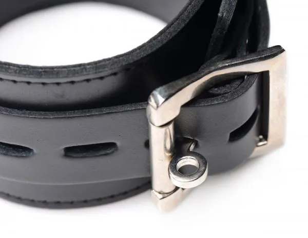 Restraints STRICT Leather Wrapped Spreader Bar With Cuffs Black Restraints STRICT Leather Wrapped Spreader Bar With Cuffs Black