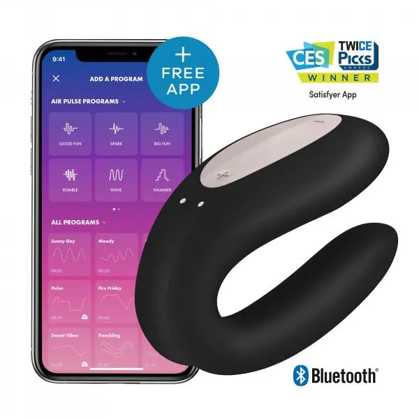 Satisfyer Double Joy Black W App Net Seductucom Vibrators