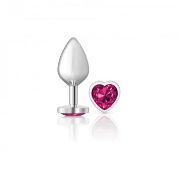 Seductucom Anal Cheeky Charms Heart Bright Pink Medium Silver Plug