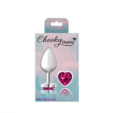 Seductucom Anal Cheeky Charms Heart Bright Pink Medium Silver Plug Seductucom Anal Cheeky Charms Heart Bright Pink Medium Silver Plug