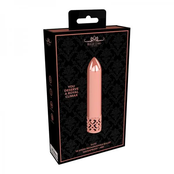 Shots Female Sex Toys Royal Gems Glitz Abs Rechargeable Bullet Rose Gold