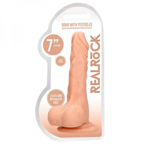Shots Real Rock Realistic Dildo With Balls 7 17 Cm Vanilla Dildos