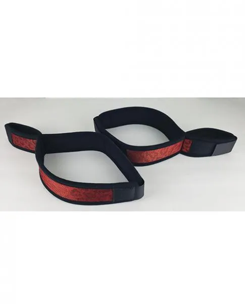 Spartacus Restraints Spartacus Wrist To Thigh Cuffs Neoprene Red
