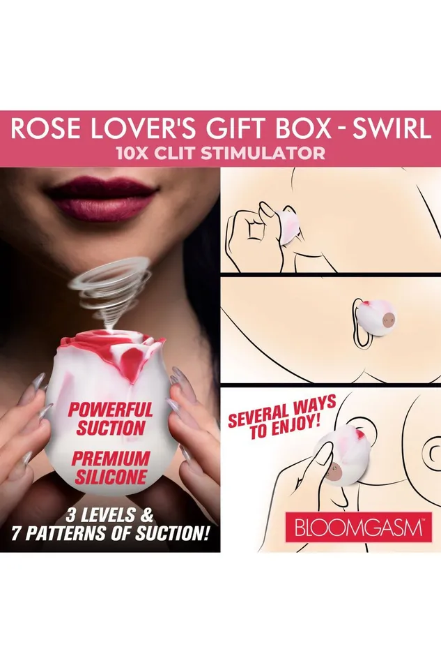 The Rose Lovers Gift Box 10x Clit Suction Rose Swirl Sd Vibrators
