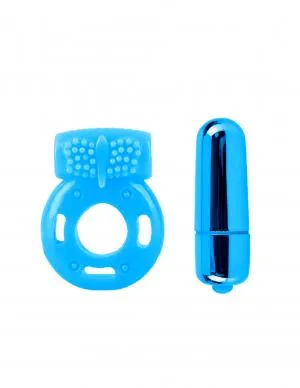 Vibrators Pipedream Neon Vibrating Couples Kit Blue