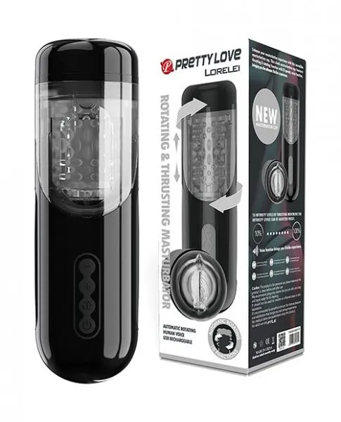 Vibrators Pretty Love Pretty Love Lorelei Rotating Thrusting Masturbator Black