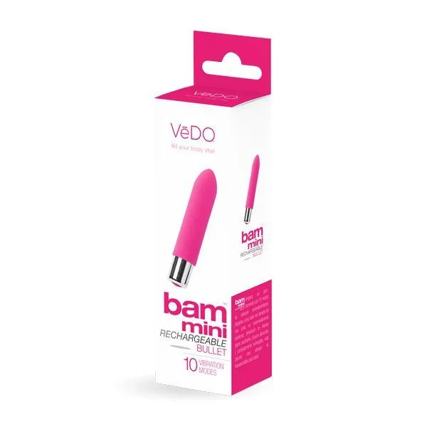 Vibrators VeDO Vedo Bam Mini Bullet Vibrator Foxy Pink Vibrators VeDO Vedo Bam Mini Bullet Vibrator Foxy Pink