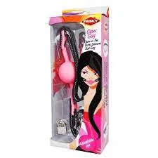 XR Brands Dildos Frisky Glow Gag Glow in the Dark Silicone Ball Gag PinkBlack XR Brands Dildos Frisky Glow Gag Glow in the Dark Silicone Ball Gag PinkBlack