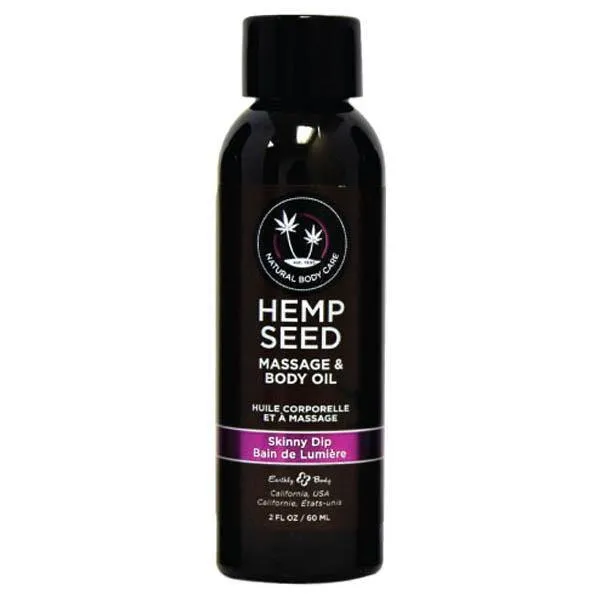 Earthly Body Couples Hemp Seed Massage Body Oil Skinny Dip 2 sizes