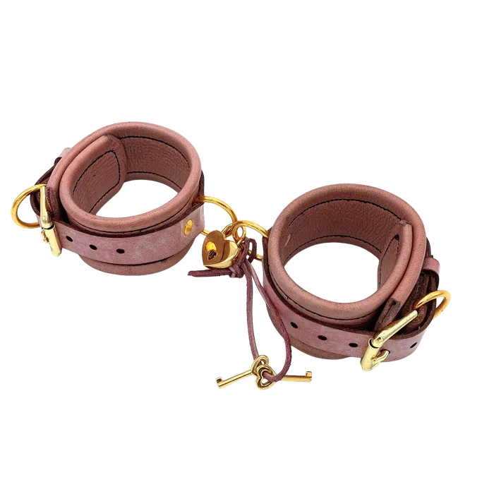 Enrapt Leathercraft Deluxe Leather Handcuffs Enrapt Leathercraft Vibrators