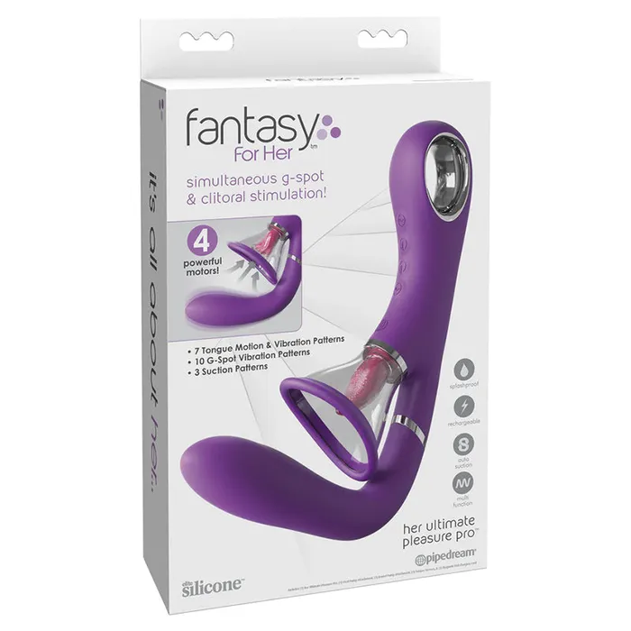 Pipedream Products Female Sex Toys Fantasy For Her Her Ultimate Pleasure Pro Rechargeable Silicone Flicking Suction Dual Stimulator Pipedream Products Female Sex Toys Fantasy For Her Her Ultimate Pleasure Pro Rechargeable Silicone Flicking Suction Dual Stimulator