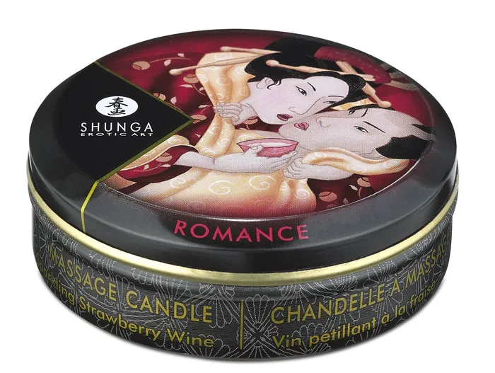 Shunga Couples Romance Mini Massage Candle Sparkling Strawberry Wine Scent Shunga Couples Romance Mini Massage Candle Sparkling Strawberry Wine Scent