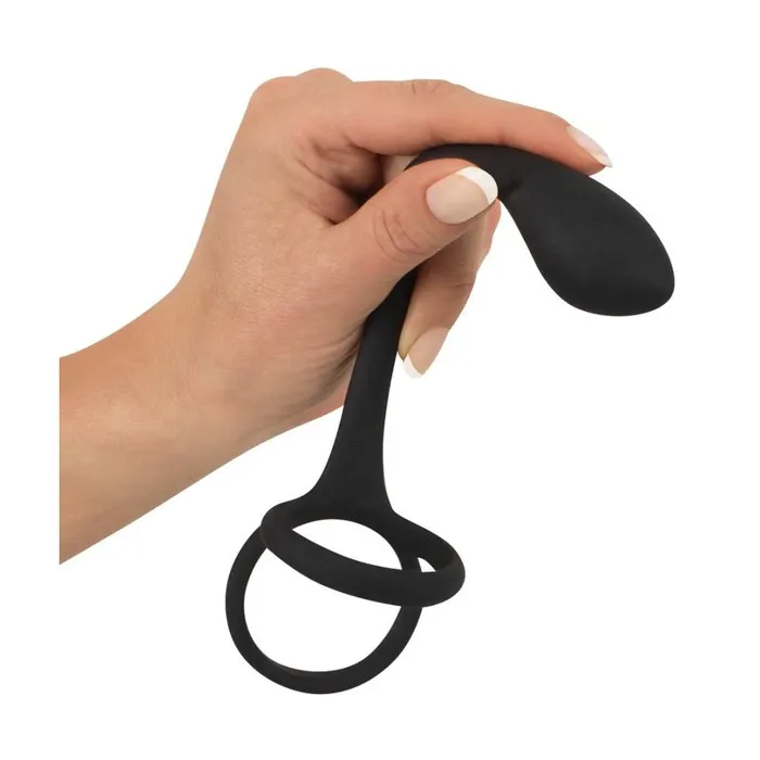 BLACK VELVETS COCK BALL RING WITH BUTT PLUG black velvets Male Sex Toys
