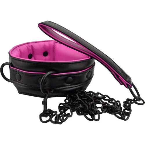 Bound to Please Anal Bound to Please Pink Black Bondage Collar Leash