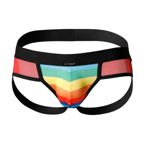 C4M Mixed Jockstrap Rainbow Large Cut 4 Men Mens Underwear