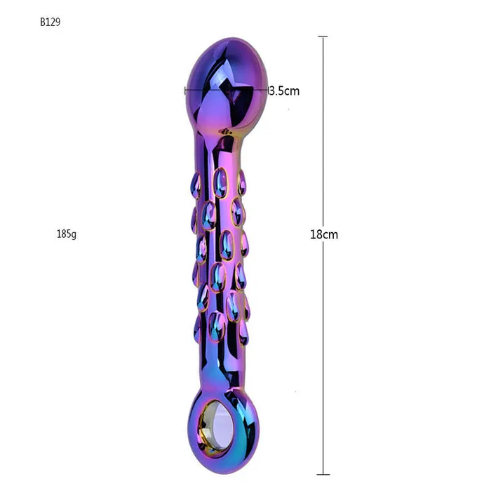  Dildos Electroplated Glass Gspot Anal Dildo