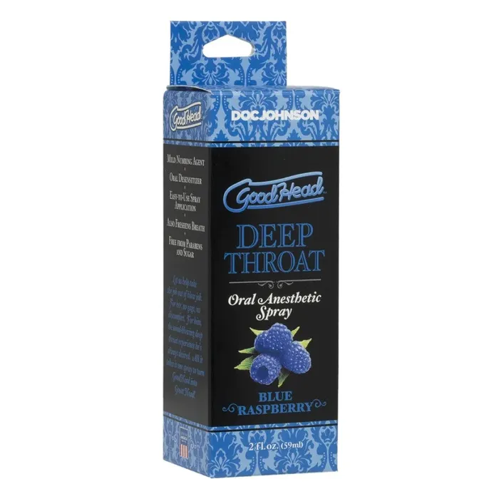 Doc Johnson Vibrators Good Head Deep Throat Oral Anesthetic Spray Blue Raspberry