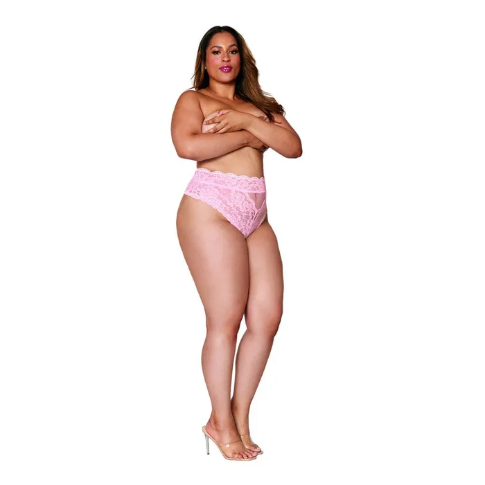 Dreamgirl 1477 Pink High Waisted Lace Underwear Plus Dreamgirl Vibrators